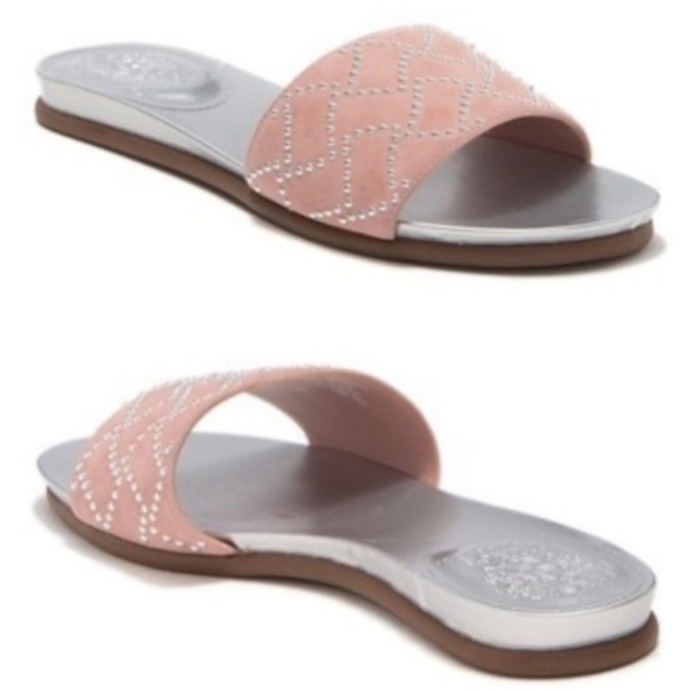 Vince Camuto Studded Suede Slides